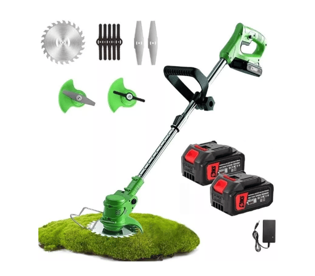 UB Motocoasa electrica fara fir cu disc 2 acumulatori 48v inclusi 3 tipuri de lame de taiere brat ajustabil din ABS si metal